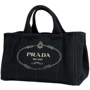 PRADA Black Canvas Shoulder Bag